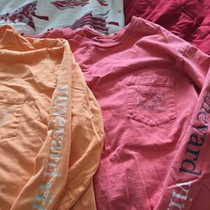 Vineyard Vines Pink Long Sleeve Tees